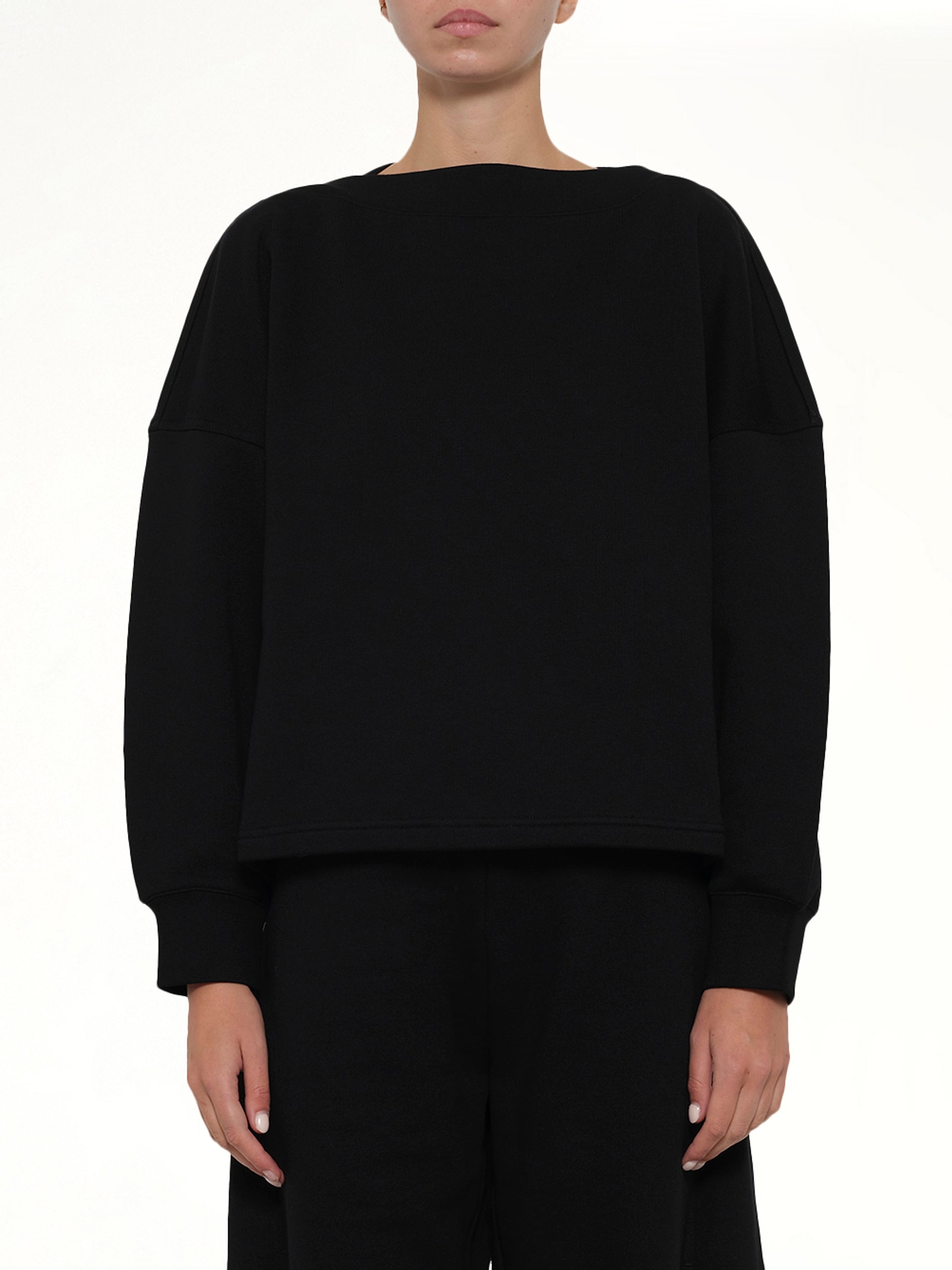 Boatneck Sweatshirt in Black