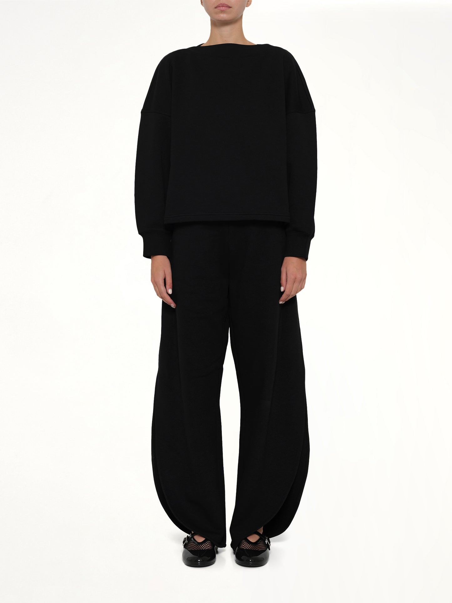 Boatneck Sweatshirt in Black