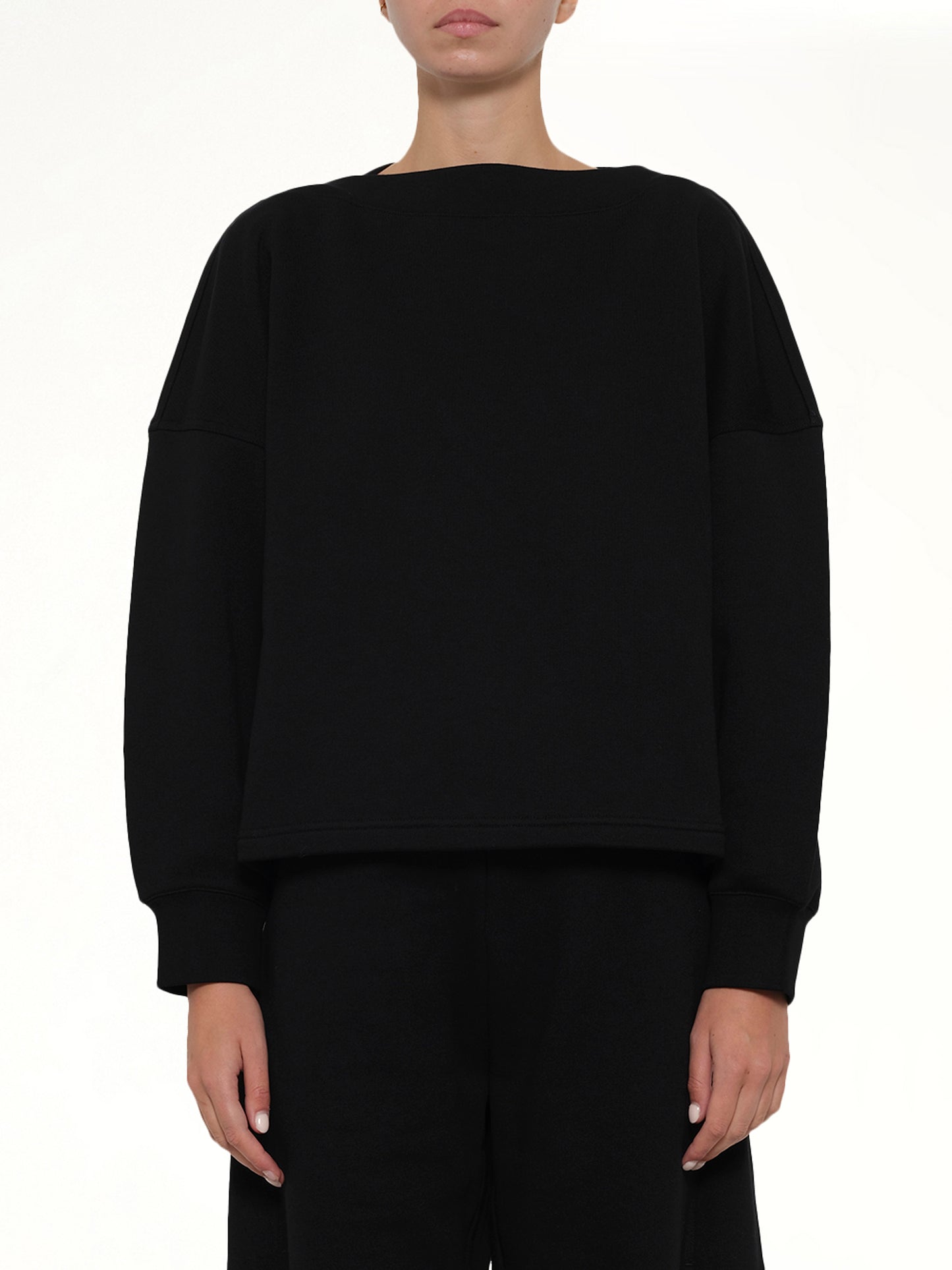 Boatneck Sweatshirt in Black