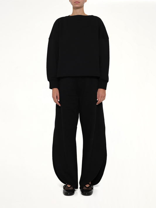 Boatneck Sweatshirt in Black