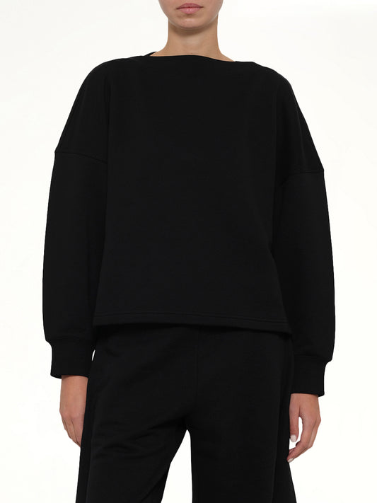 Boatneck Sweatshirt in Black