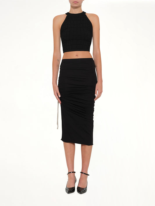 Halterneck Croco Top in Black