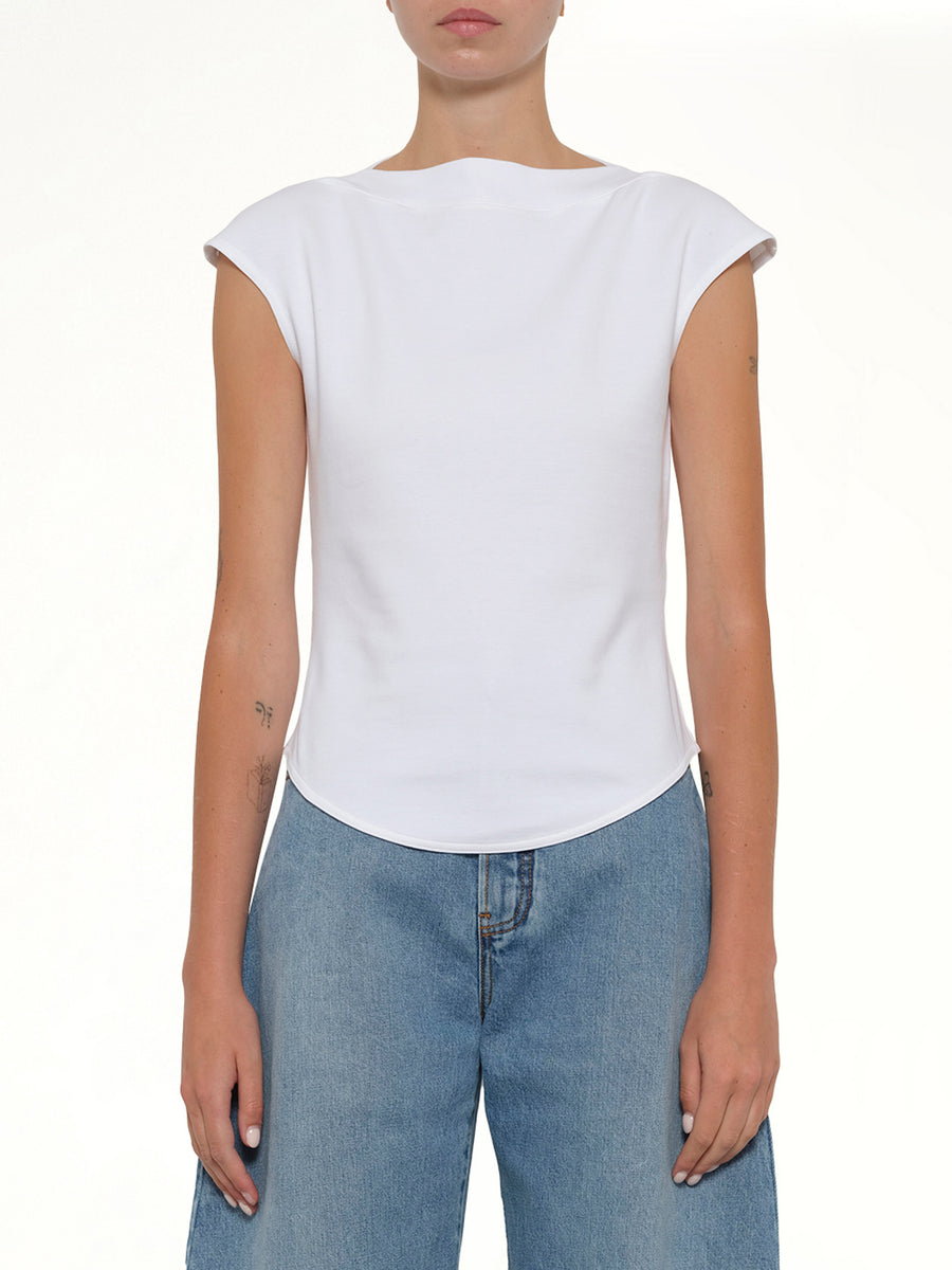 Cap T-Shirt in White