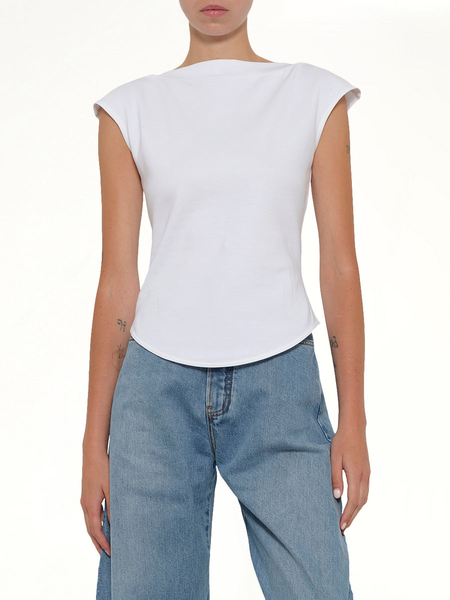 Cap T-Shirt in White