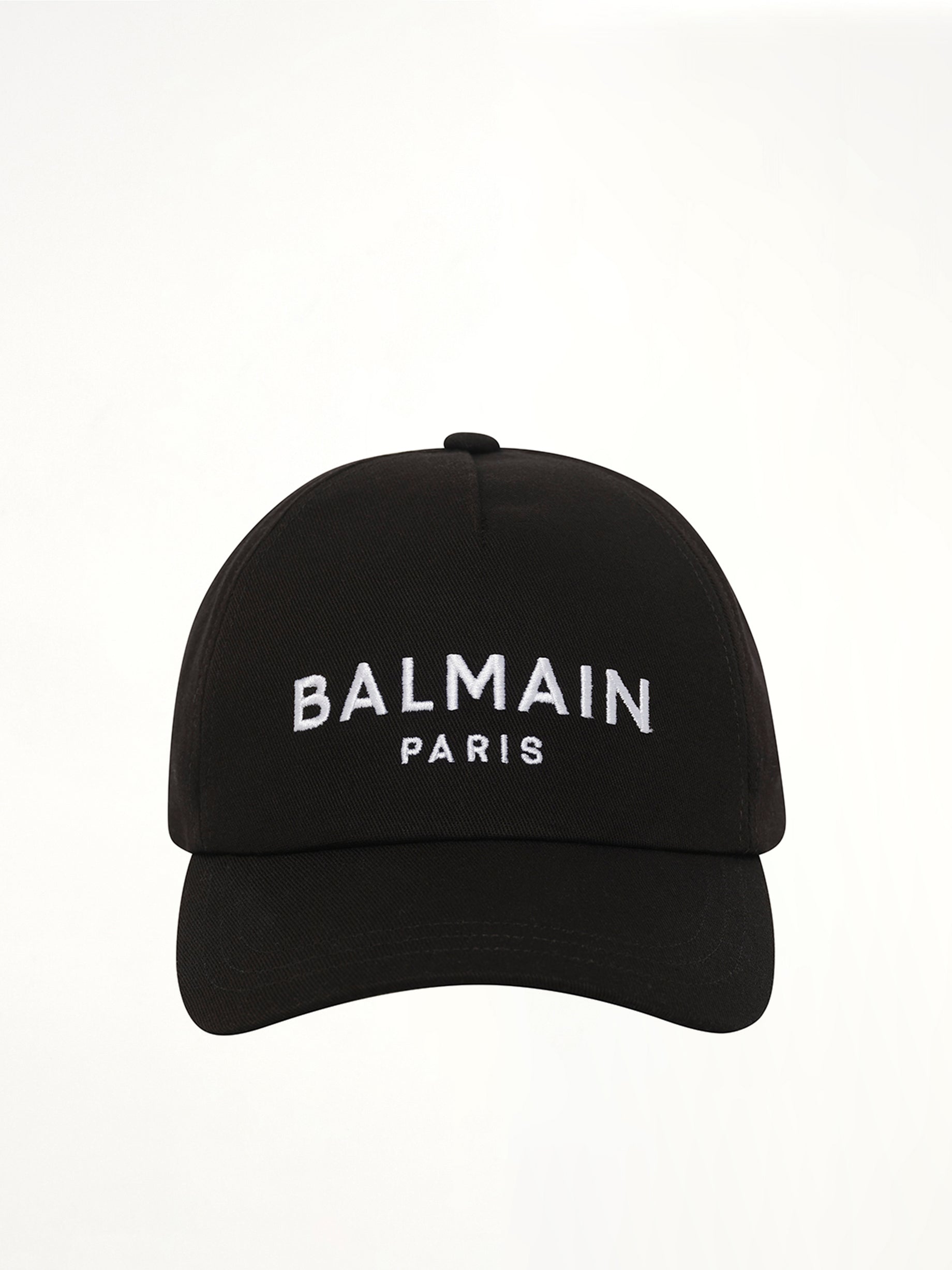 Balmain Emblem Cap in Black/White