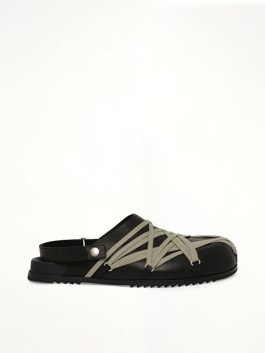 Megalace Mule Granola in Black Side View | RICK OWENS