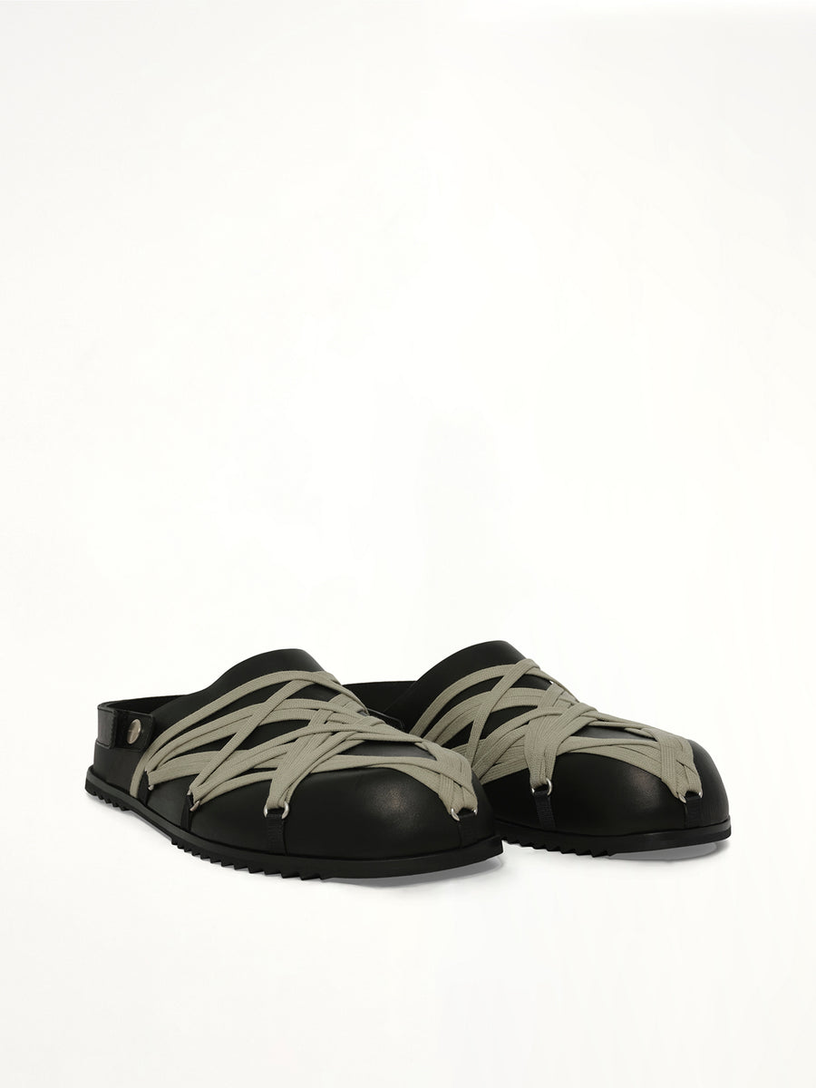 Megalace Mule Granola in Black Front View | RICK OWENS
