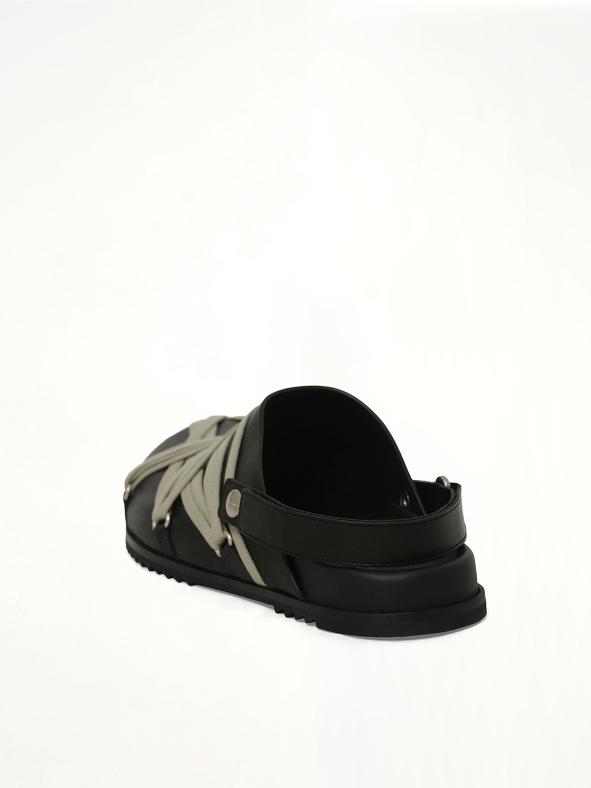 Megalace Mule Granola in Black Back View | RICK OWENS