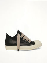 Jumbolace Low Sneaks in Black/Milk Side View | RICK OWENS