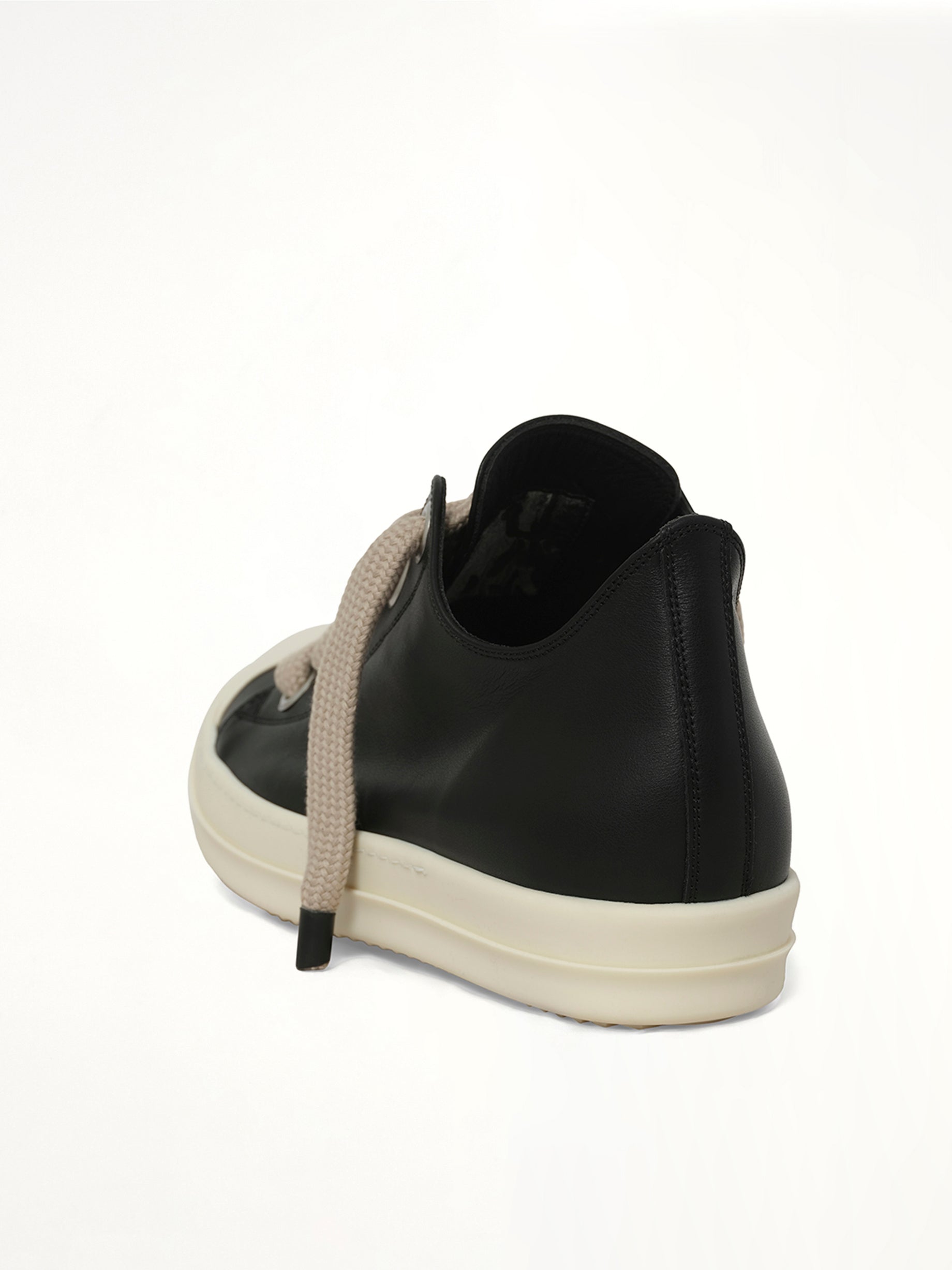 Jumbolace Low Sneaks in Black/Milk Back View | RICK OWENS