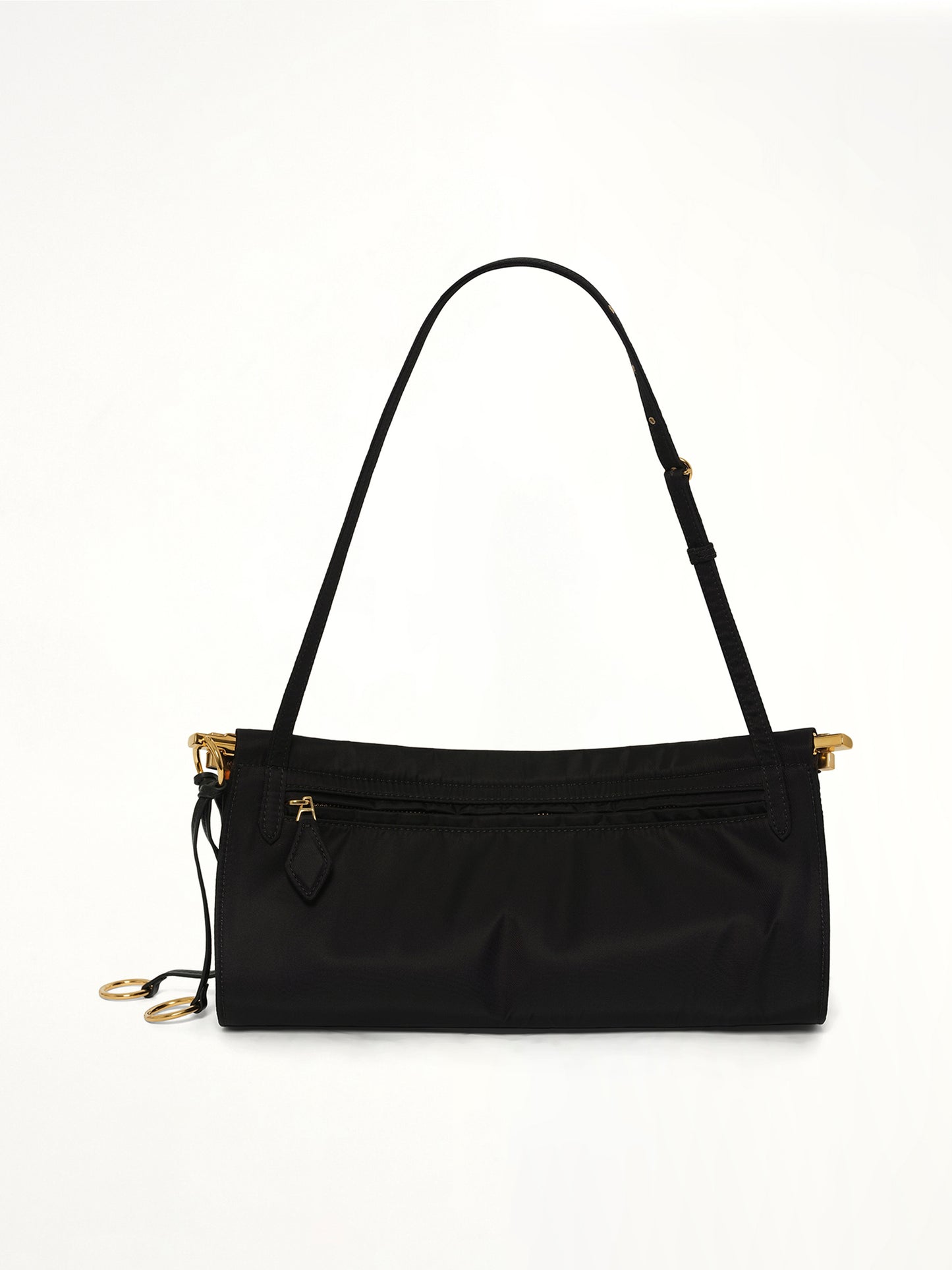 Le Click East West Nylon Shoulder Bag in Black