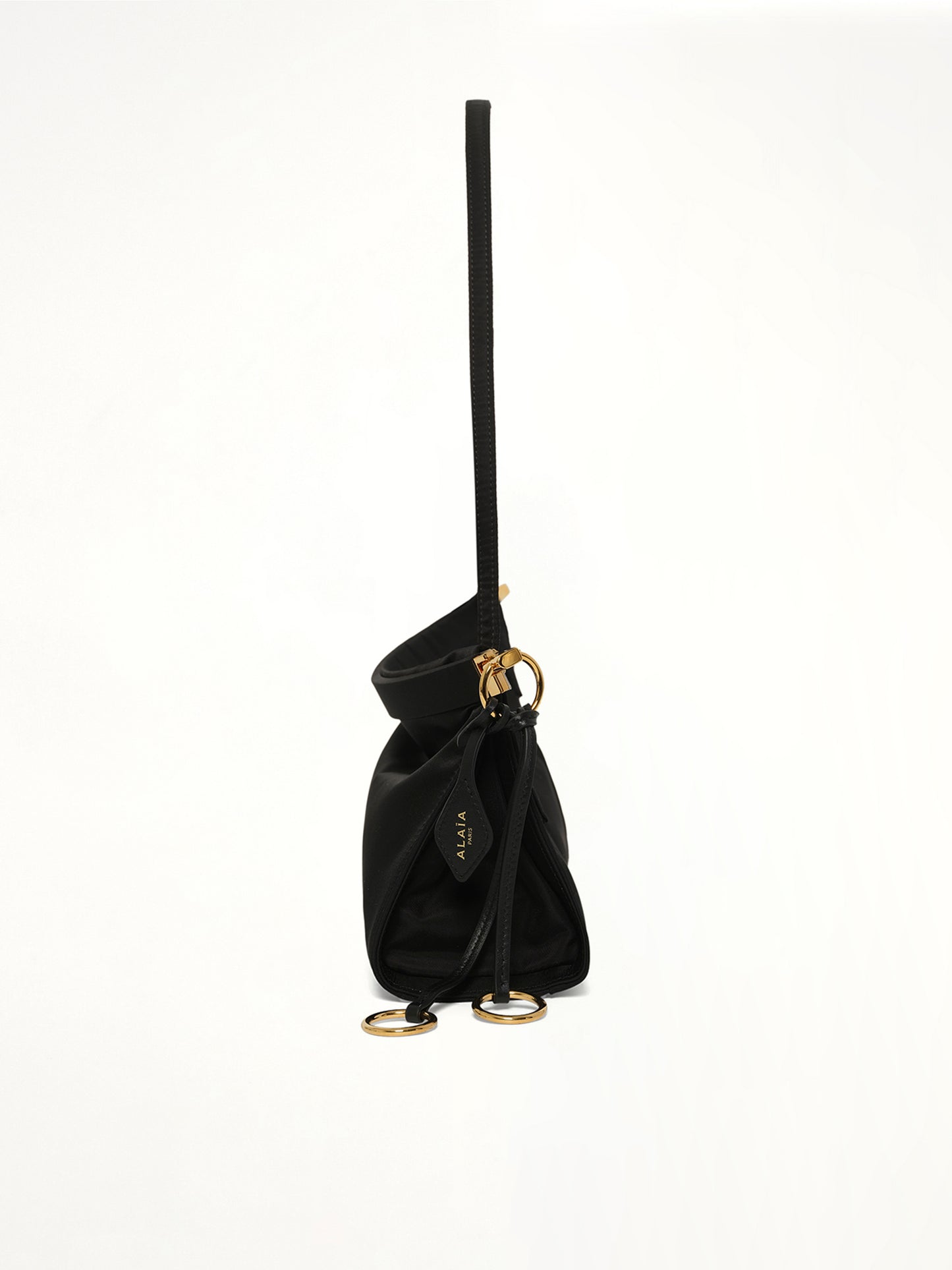 Le Click East West Nylon Shoulder Bag in Black