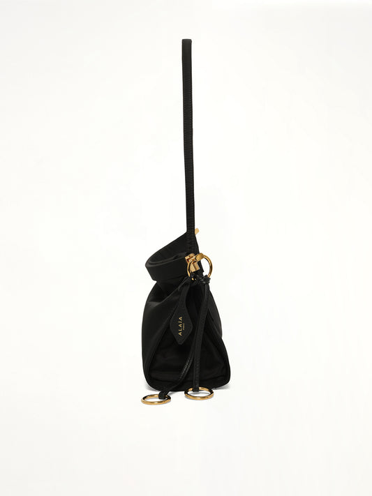 Le Click East West Nylon Shoulder Bag in Black