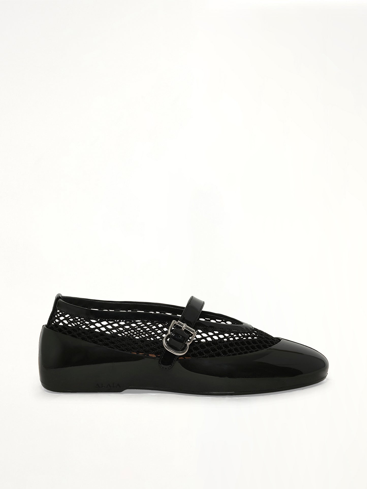 Ballet Fishnet & Rubber Flats in Black