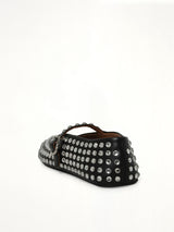 Strass Lambskin Ballet Flats in Black Back View | ALAIA
