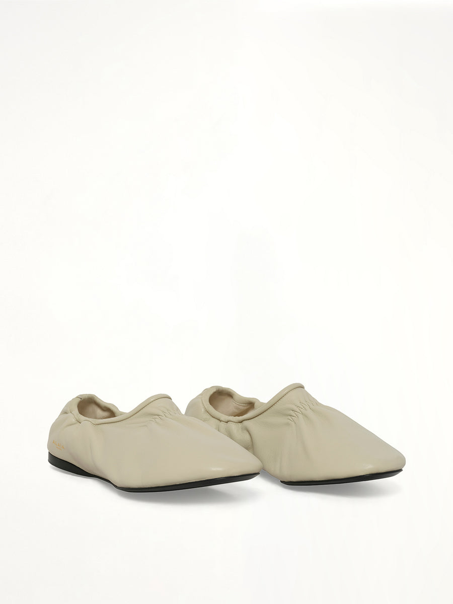 Supple Slippers in White Front View | ALAIA