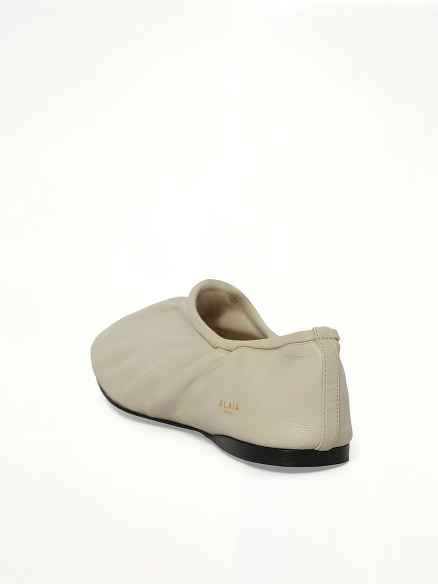 Supple Slippers in White Back View | ALAIA