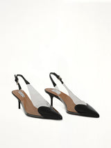 Le Coeur Slingbacks H55 in Black Front View | ALAIA