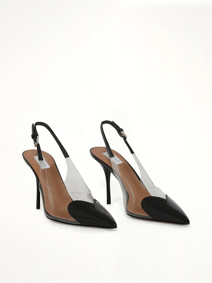 Le Coeur Slingbacks H90 in Black Front View | ALAIA
