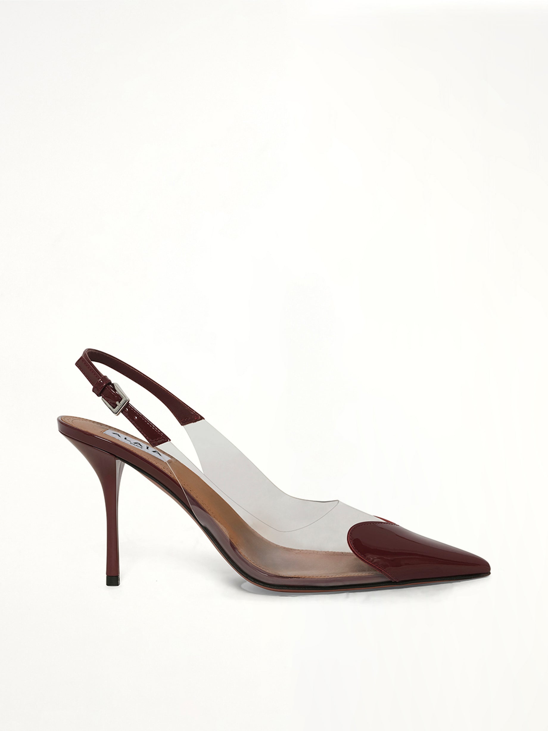 Le Coeur Slingbacks H90 in Rouge Grenat Side View | ALAIA