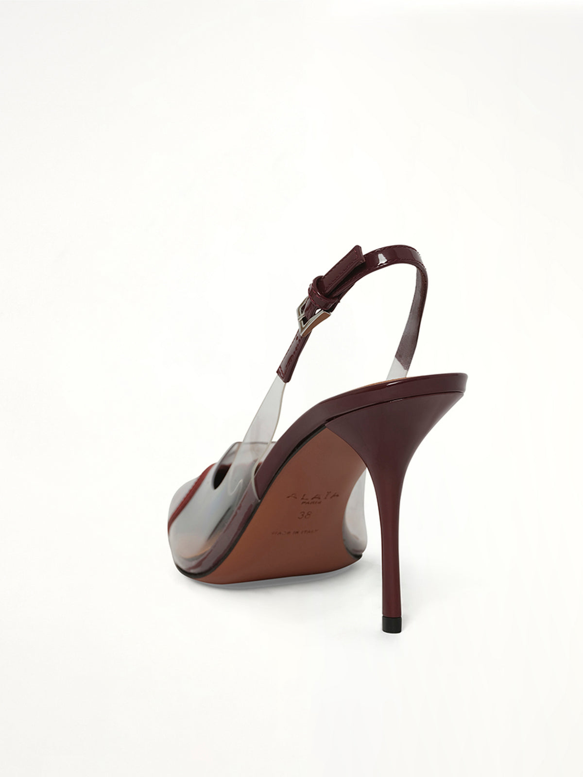 Le Coeur Slingbacks H90 in Rouge Grenat Back View | ALAIA