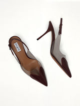 Le Coeur Slingbacks H90 in Rouge Grenat Top View | ALAIA