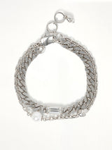 Skull & Pearl Bracelet in Silver
