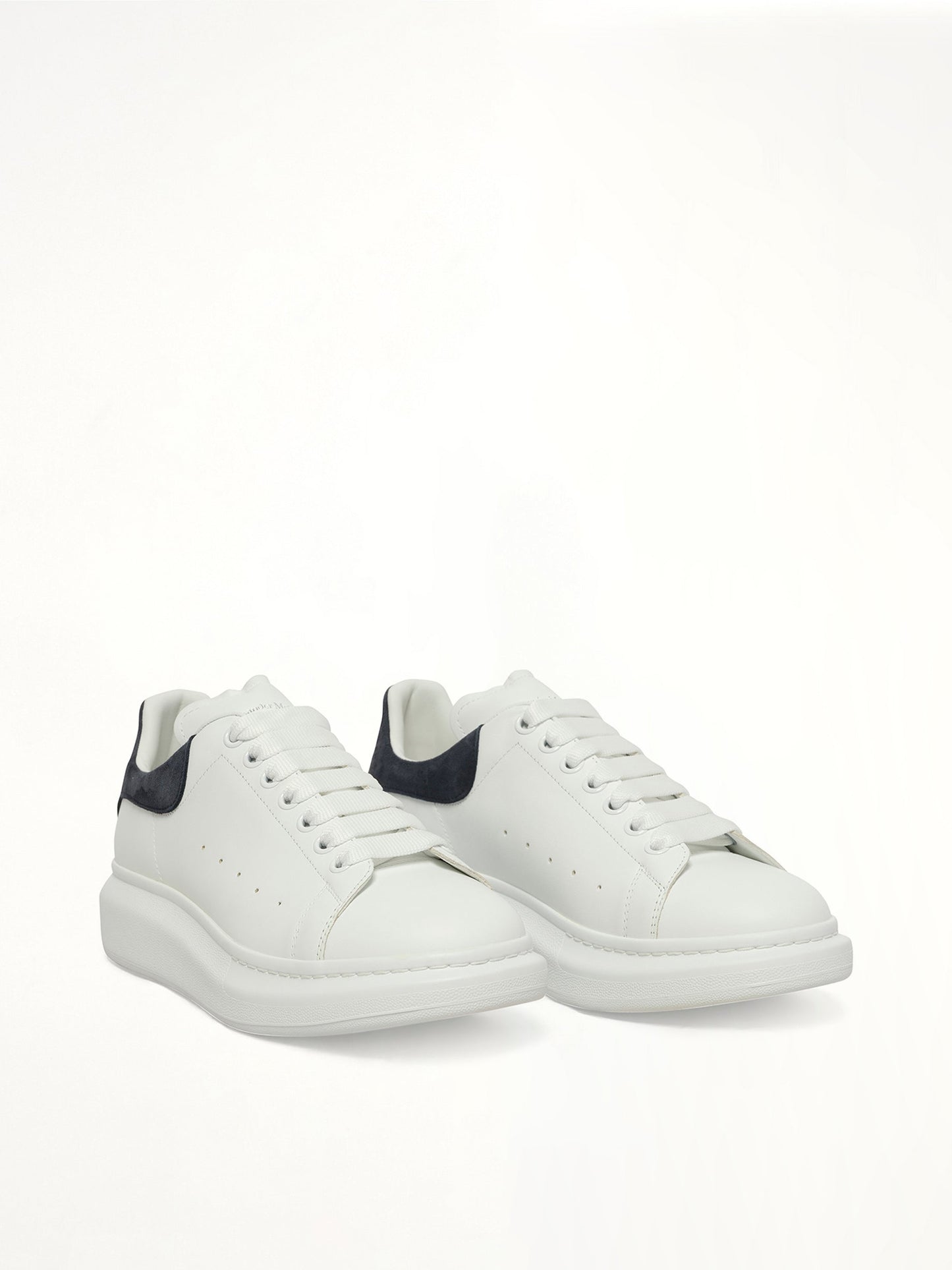 Larry Oversized Sneaker in White/Blue Grey Front View | ALEXANDER MCQUEEN