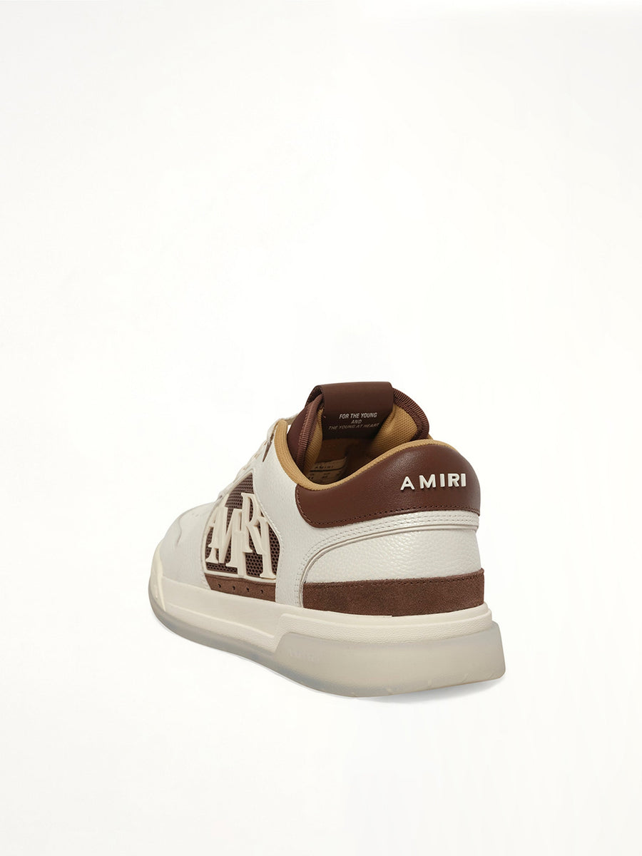 Pebbled Classic Low Sneaker in Tobacco Back View | AMIRI