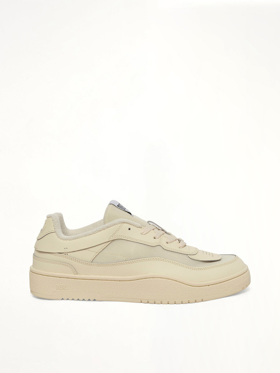 S-OVAL Skate Low Sneaker in White Side View | DIESEL
