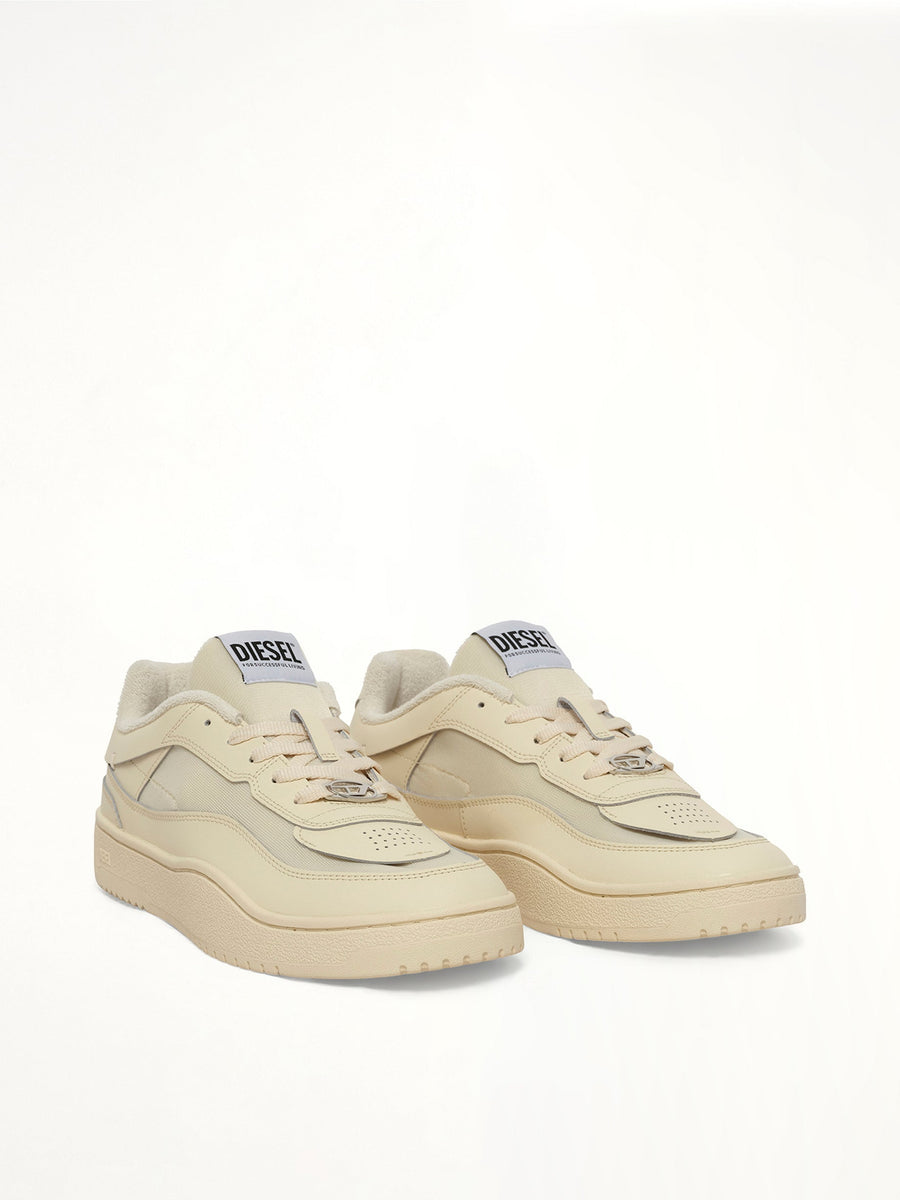 S-OVAL Skate Low Sneaker in White Front View | DIESEL