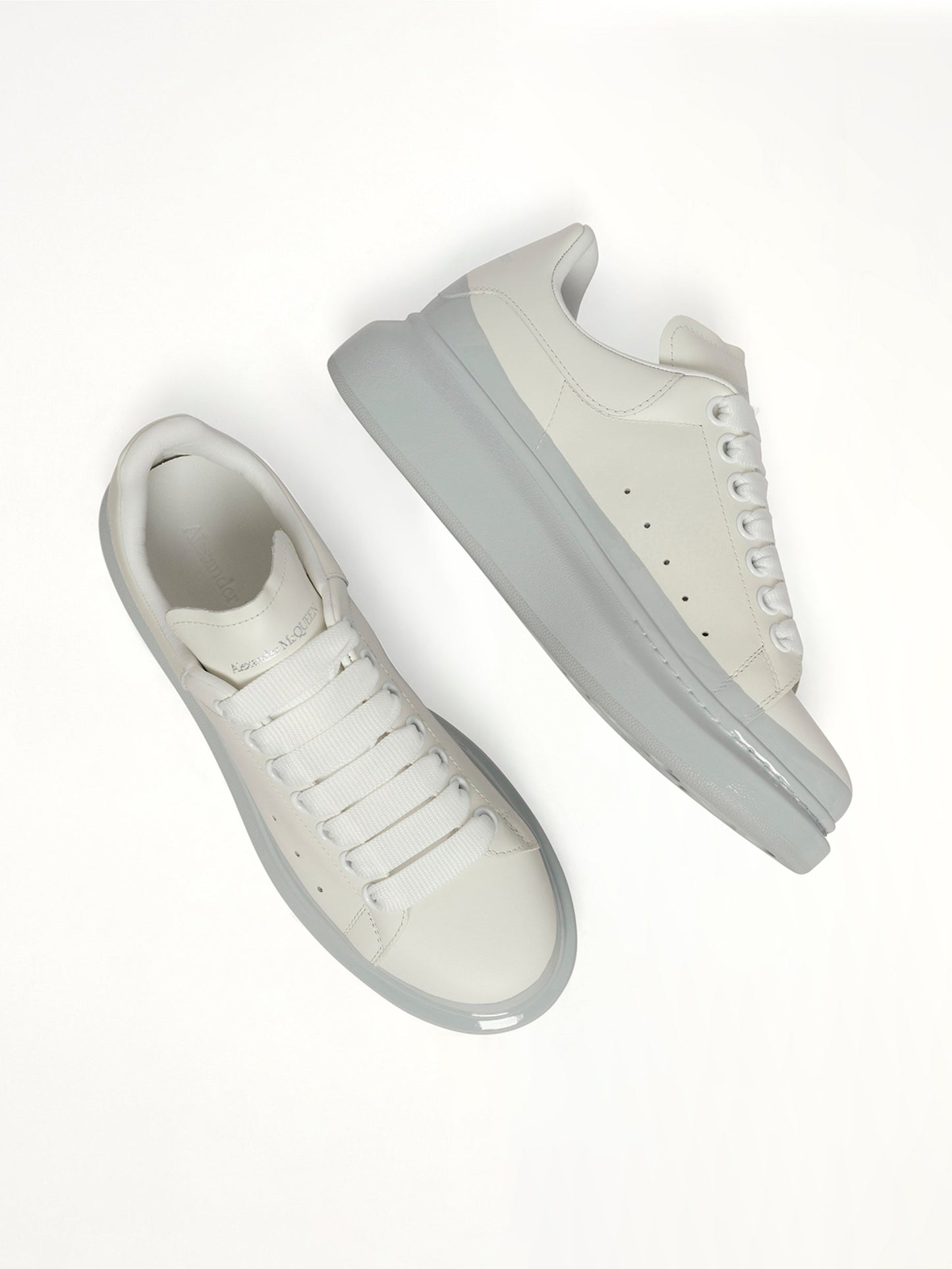 Womens Larry Oversized Sneaker in White/Ice Blue