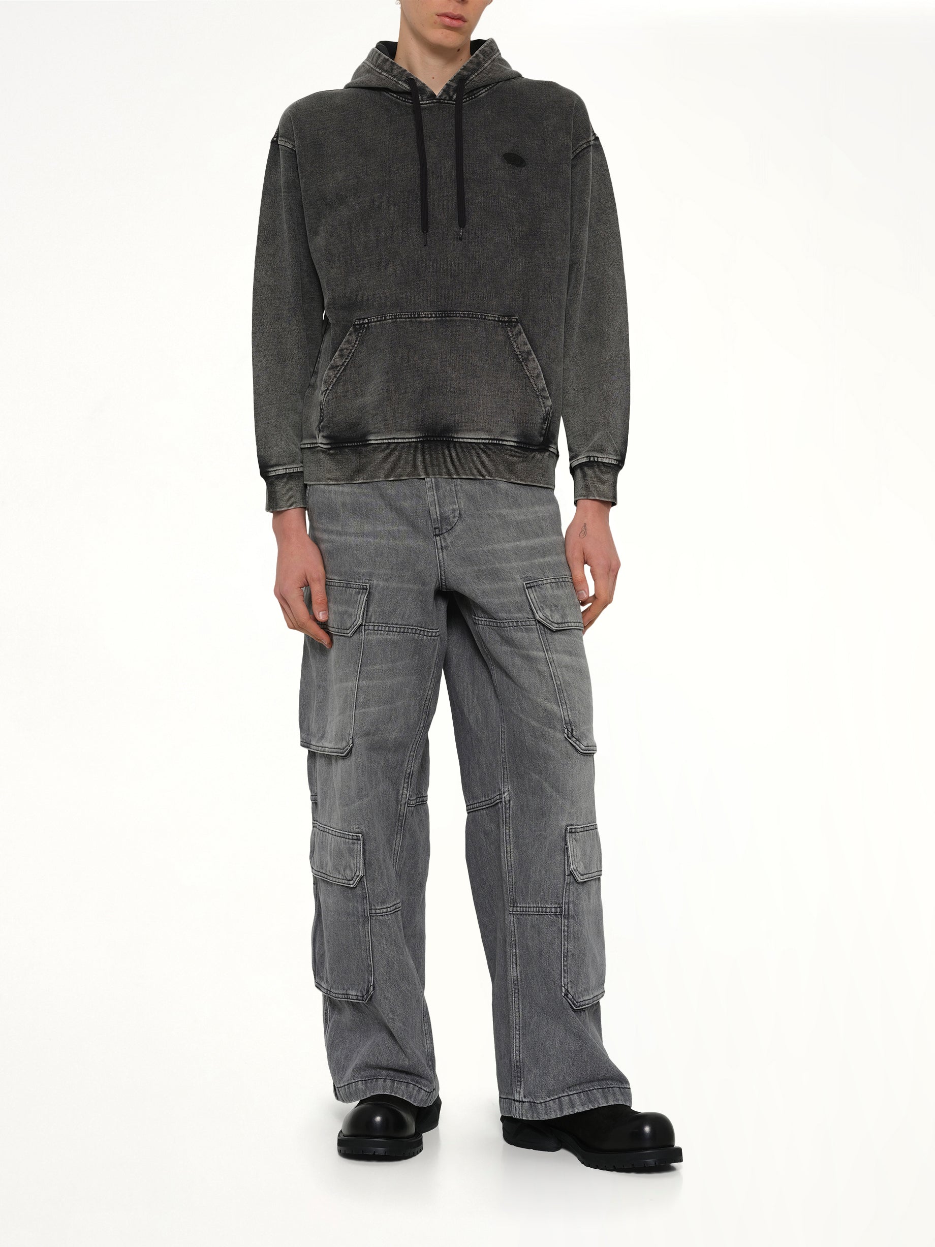 DIESEL S-BOXT-HOOD-DEN Hoodie in Grey Full Reference from MARAIS