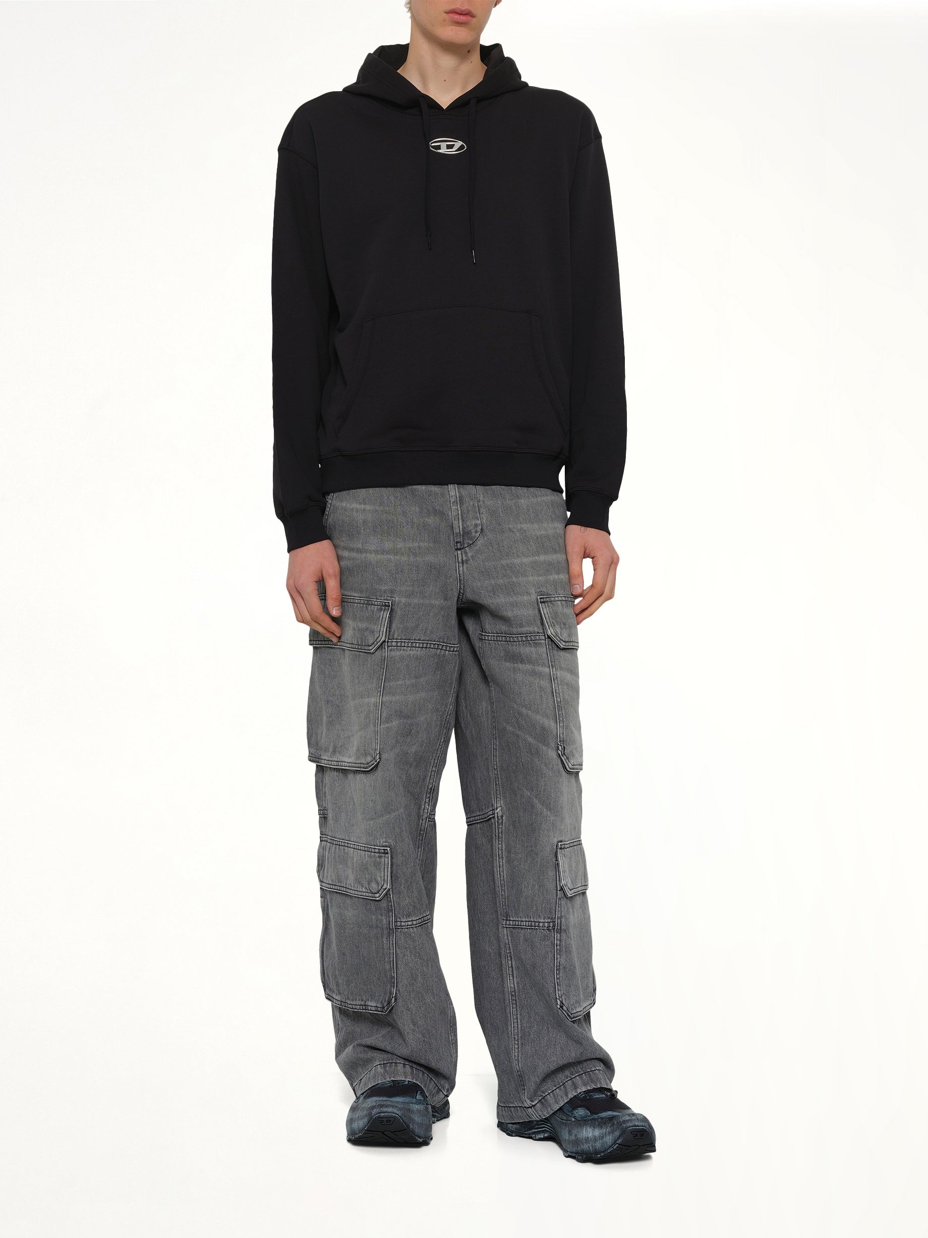 DIESEL S-NORM-HOOD-IOD Hoodie in Black Full Reference from MARAIS