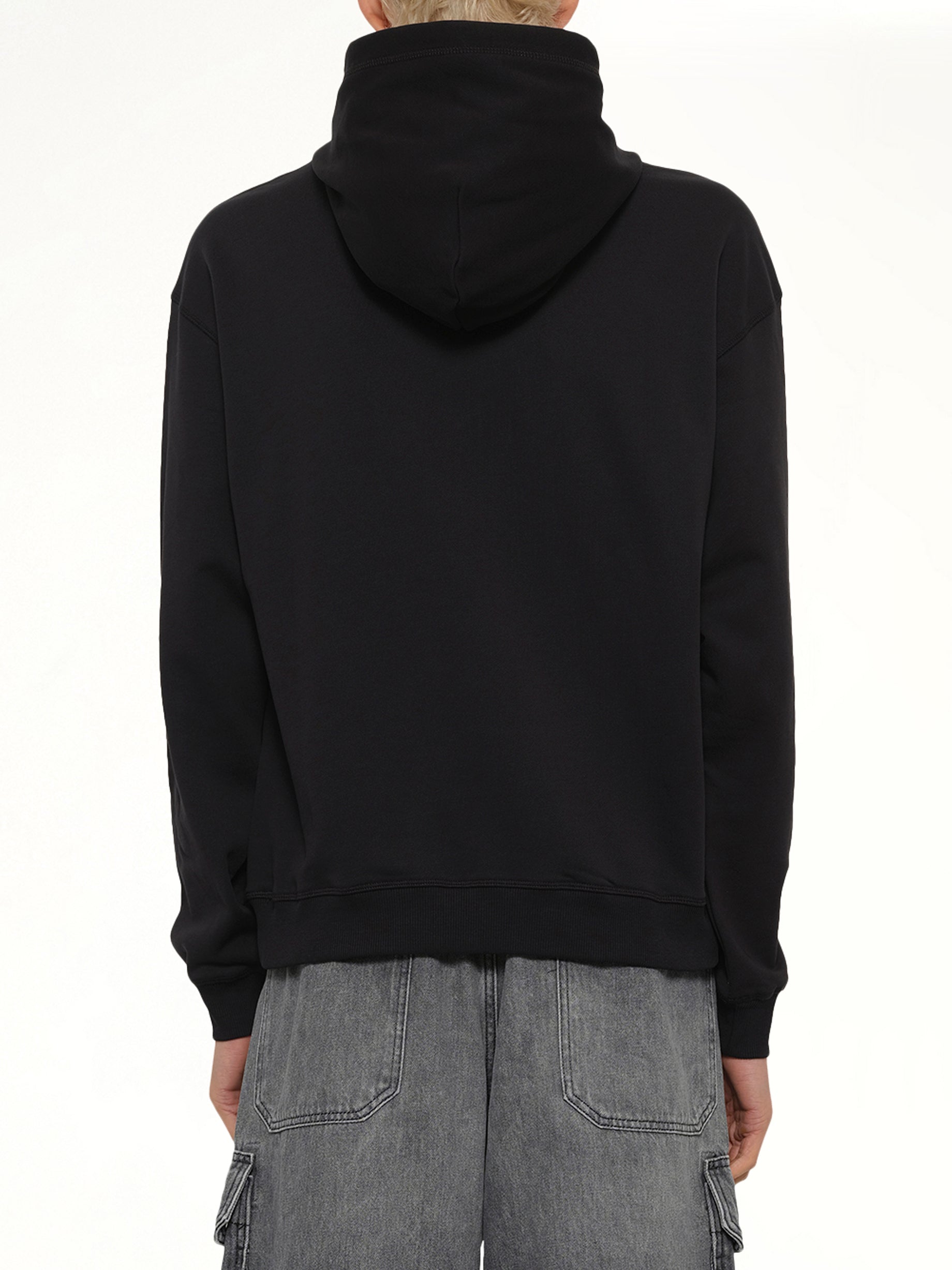 DIESEL S-NORM-HOOD-IOD Hoodie in Black Back View from MARAIS