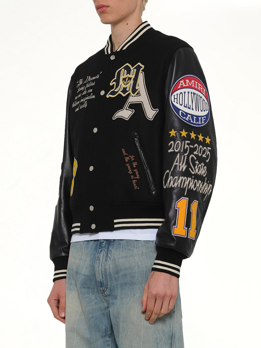 Varsity Patch Jacket in Black