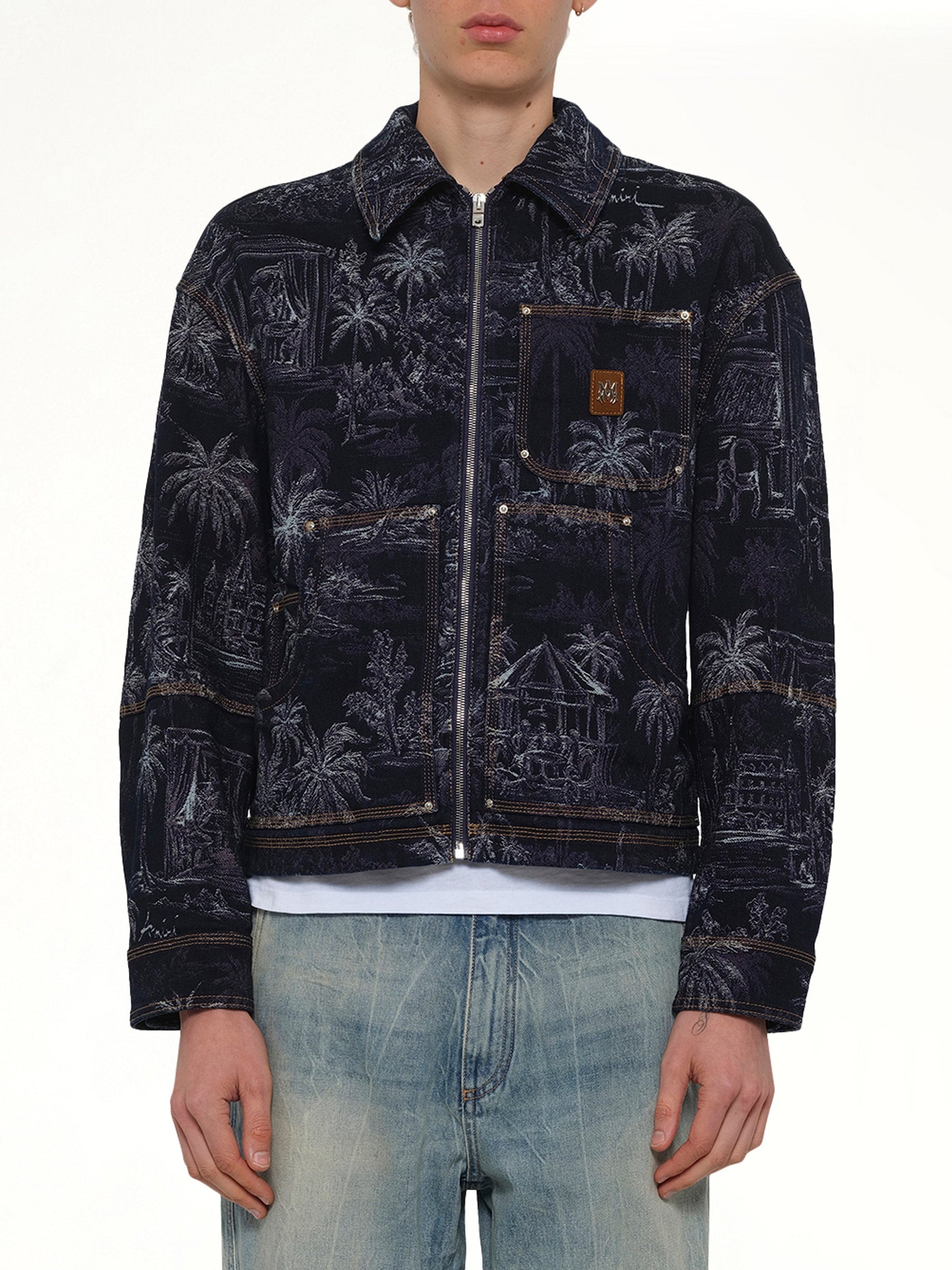 Chateau Palms Jacquard Jacket in Indigo