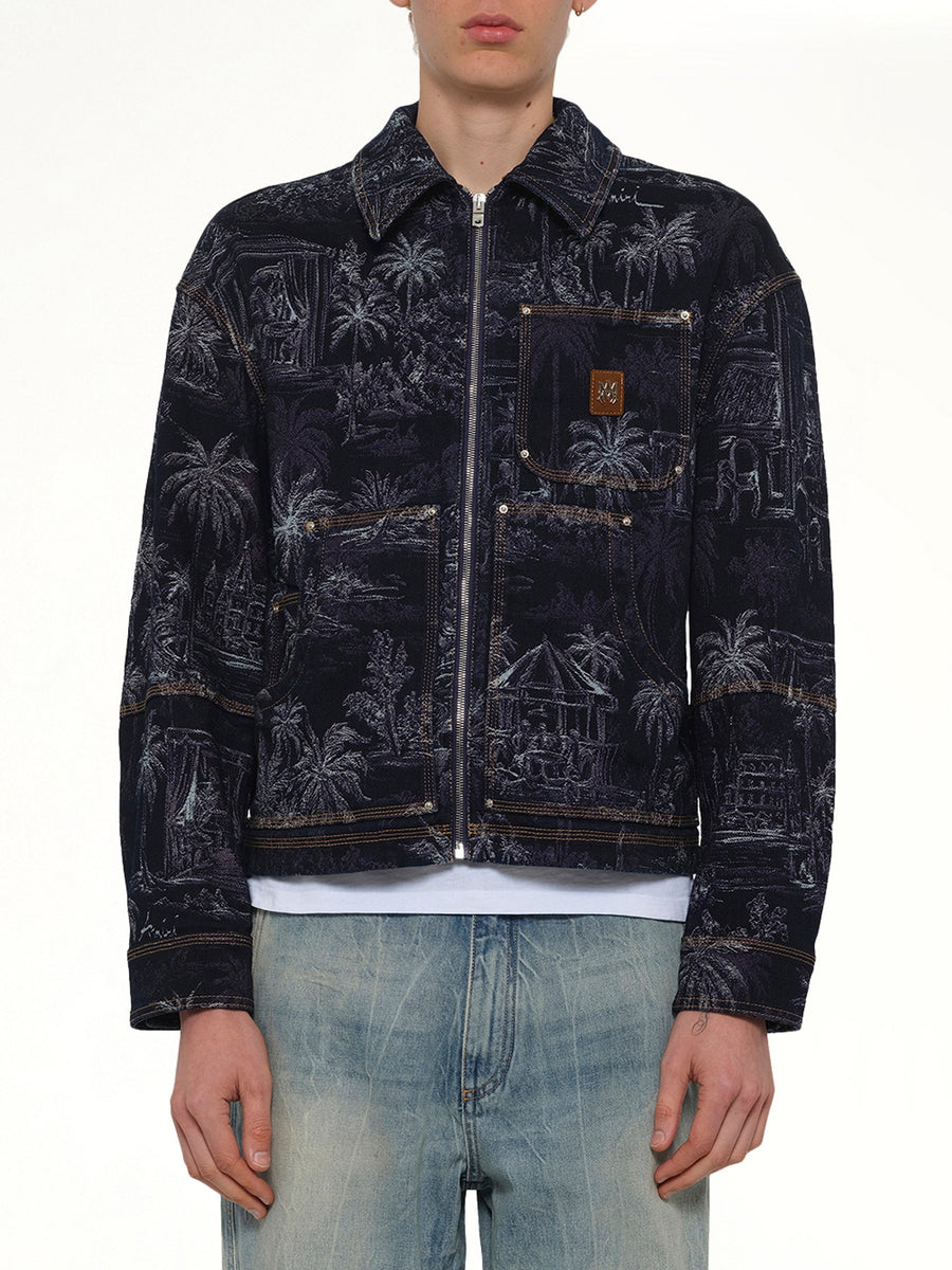Chateau Palms Jacquard Jacket in Indigo