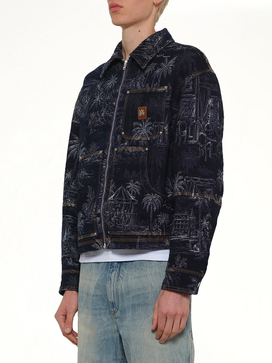 Chateau Palms Jacquard Jacket in Indigo