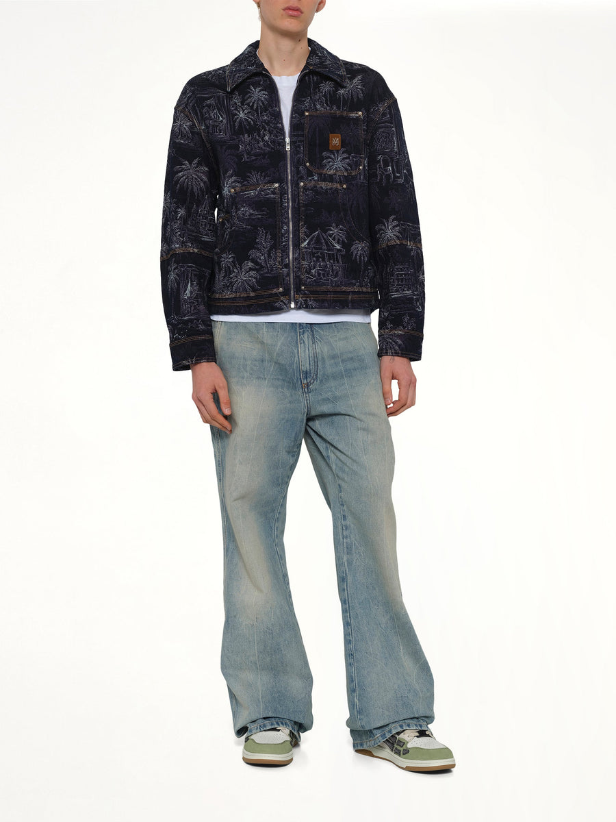 Chateau Palms Jacquard Jacket in Indigo
