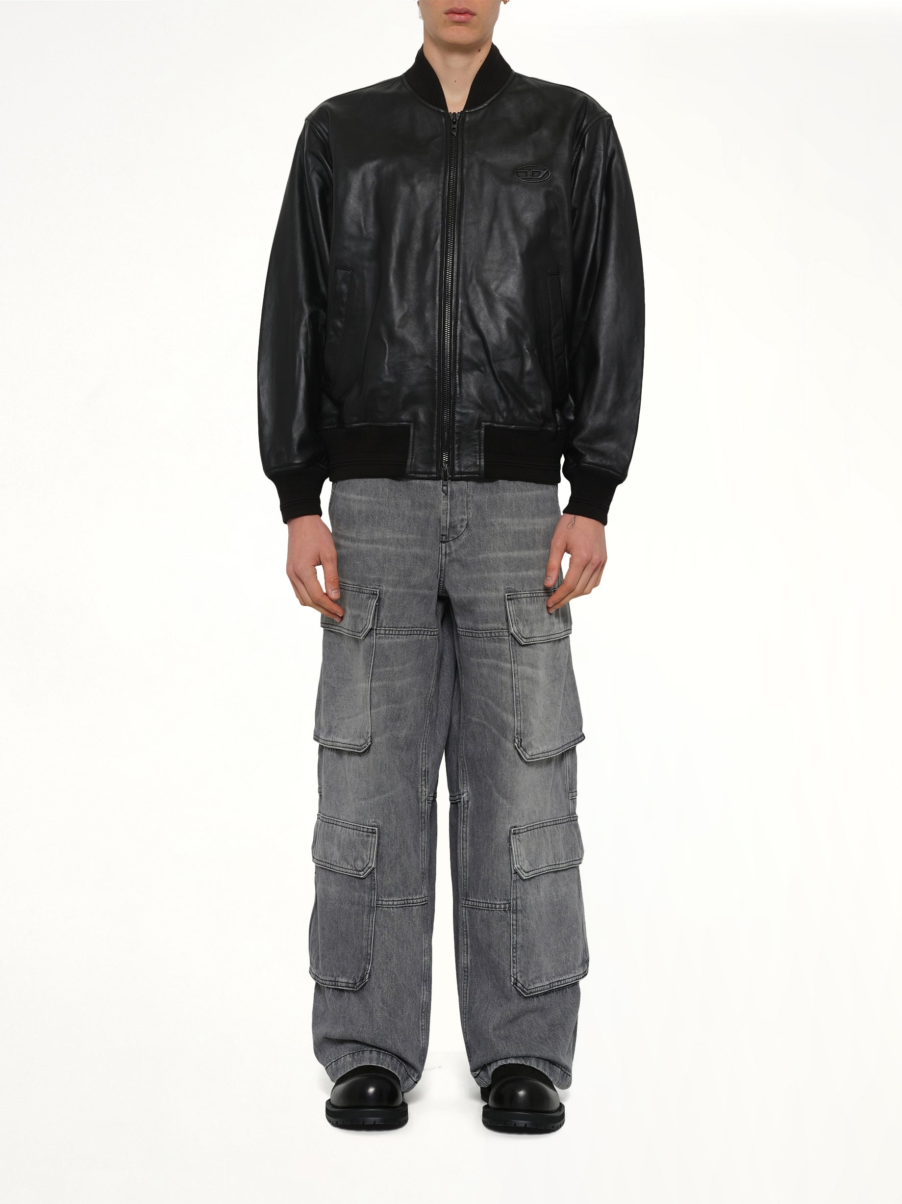 L-TYPE Leather Jacket in Black