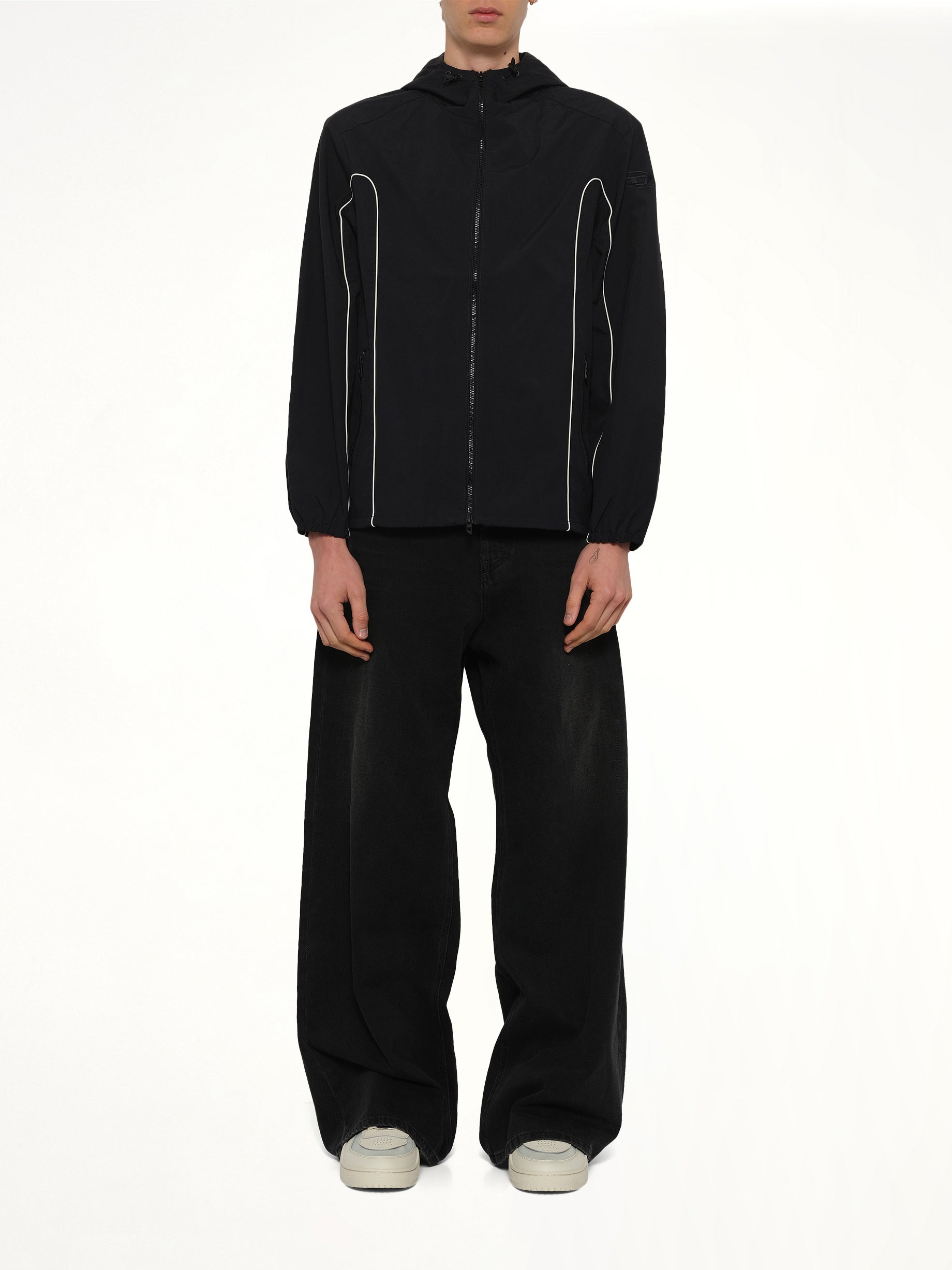 DIESEL J-HIVES-WRD Jacket in Black Model View from MARAIS