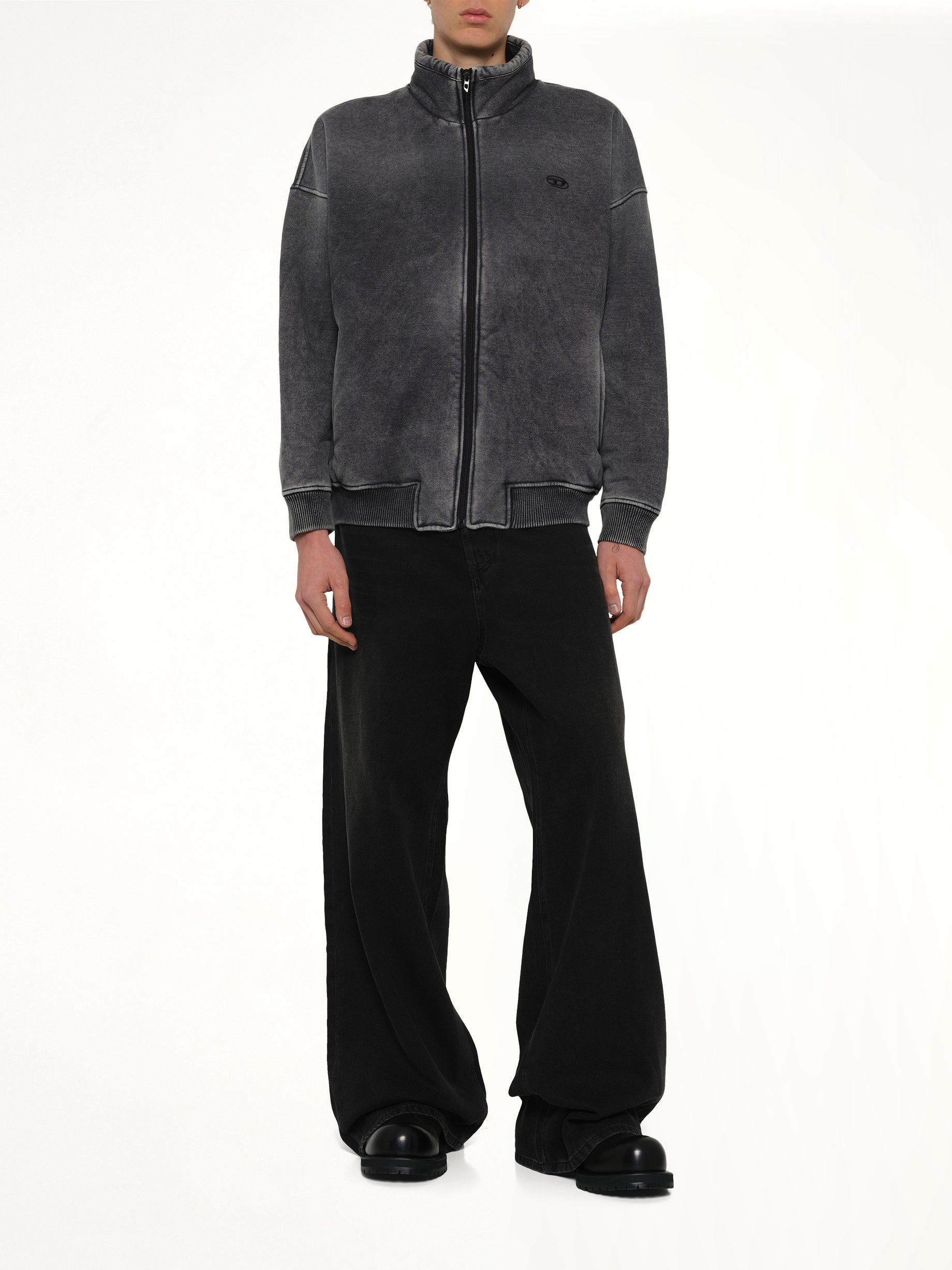 DIESEL S-BATEL-V1 Zip Jacket in Grey Full Reference from MARAIS