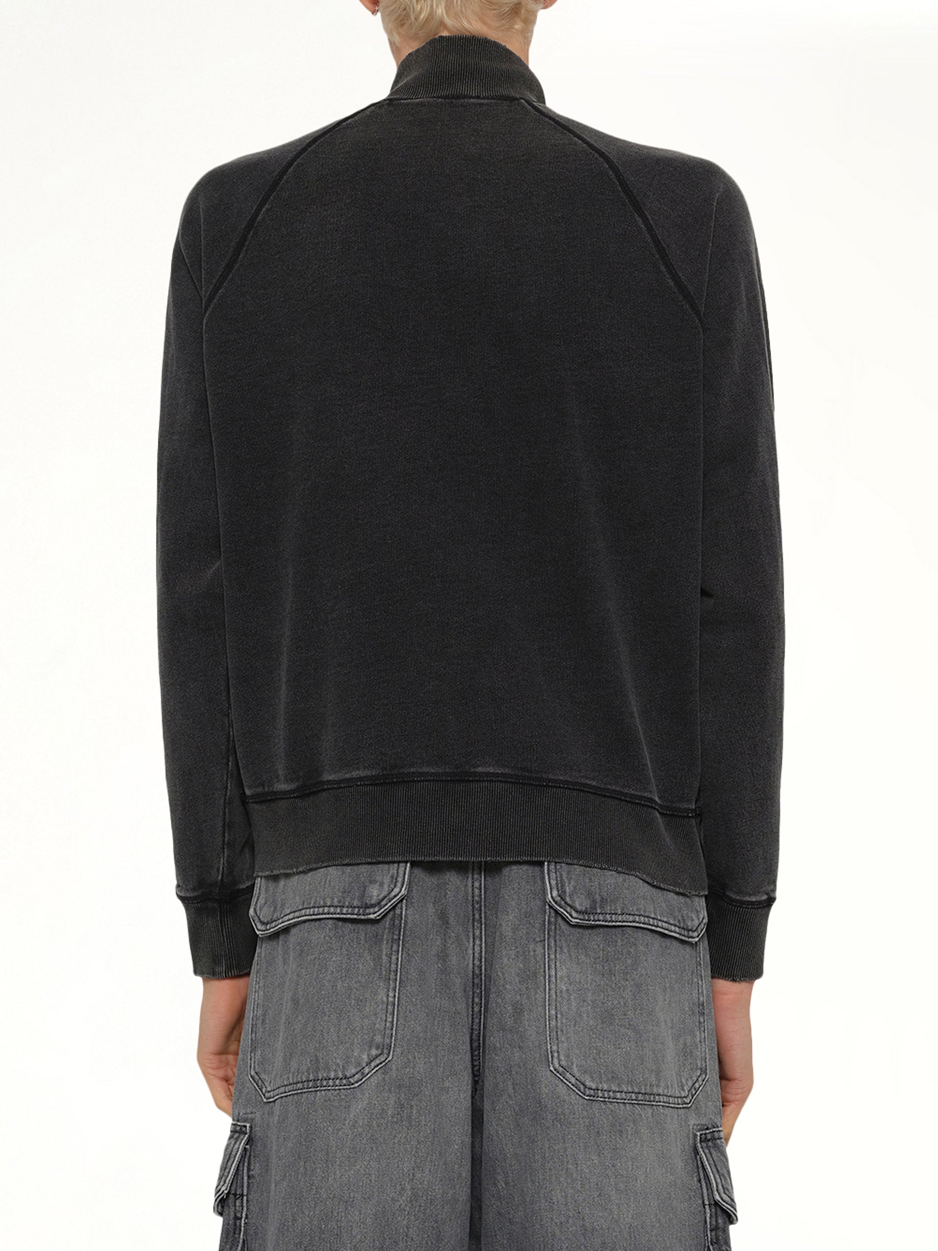 DIESEL S-WAFY-ZIP-RAG Jacket in Black Back View from MARAIS