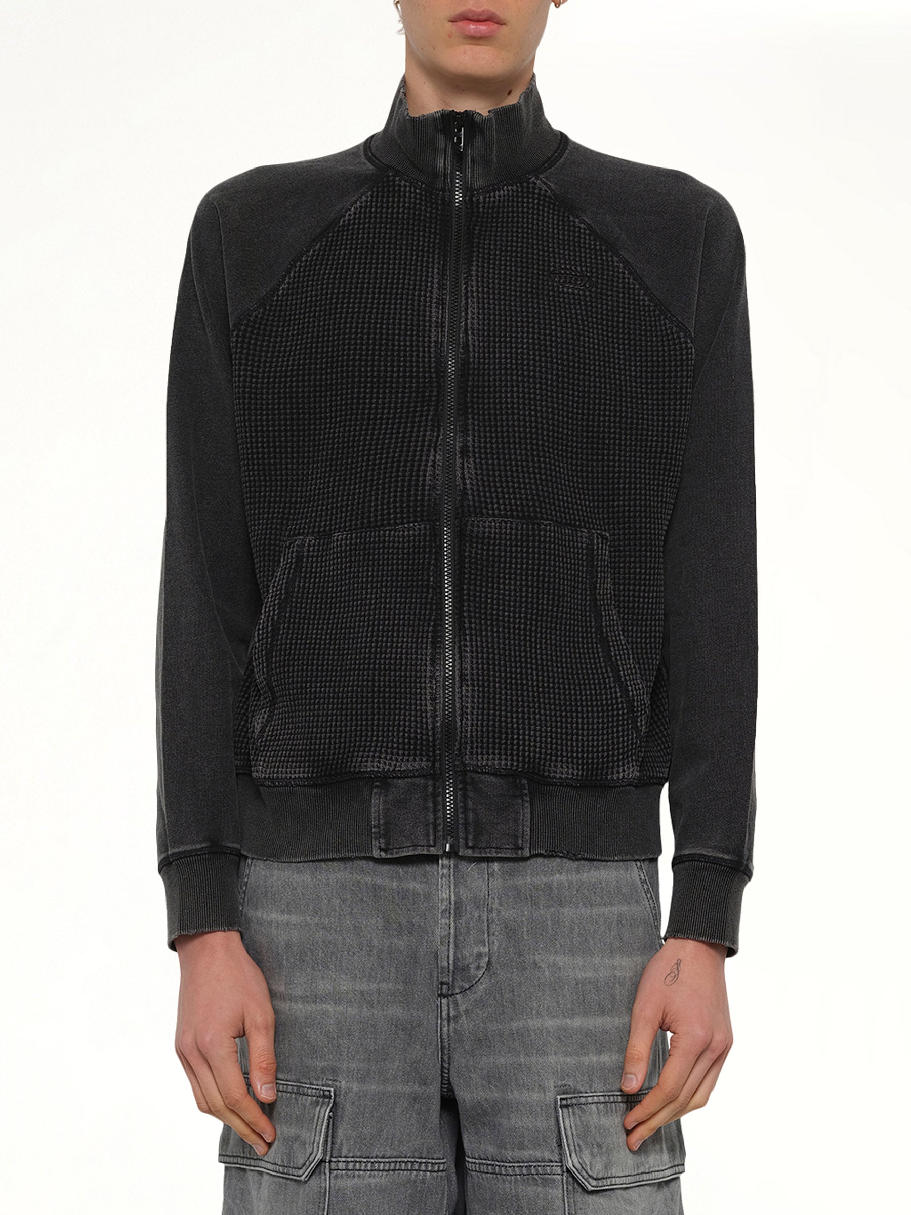 S-WAFY-ZIP-RAG Jacket in Black BLACK / S
