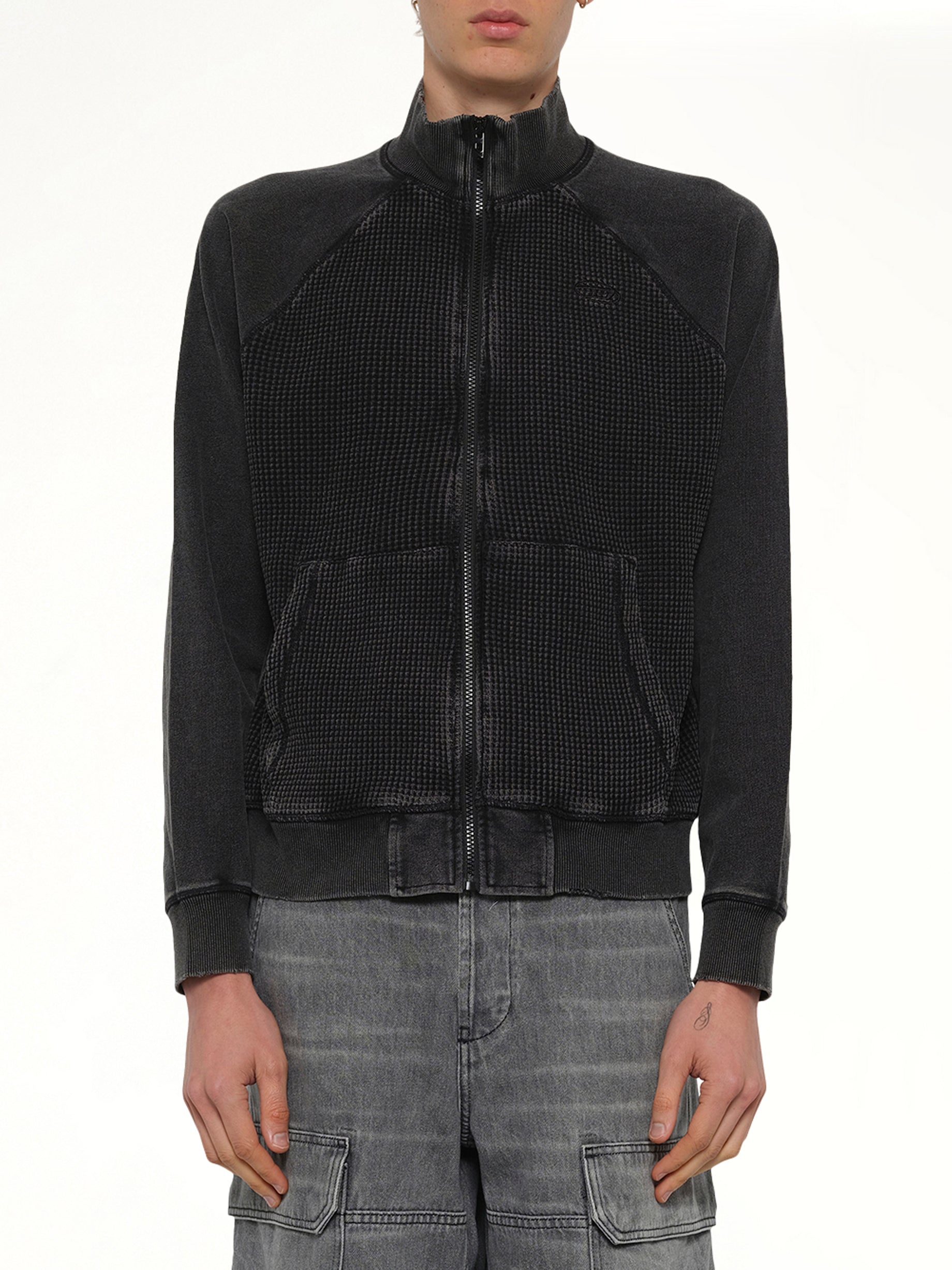 S-WAFY-ZIP-RAG Jacket in Black BLACK / S