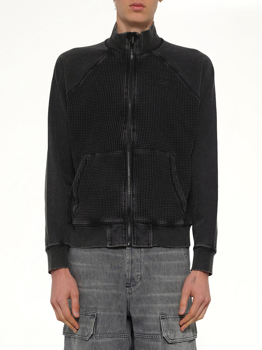 S-WAFY-ZIP-RAG Jacket in Black BLACK / S