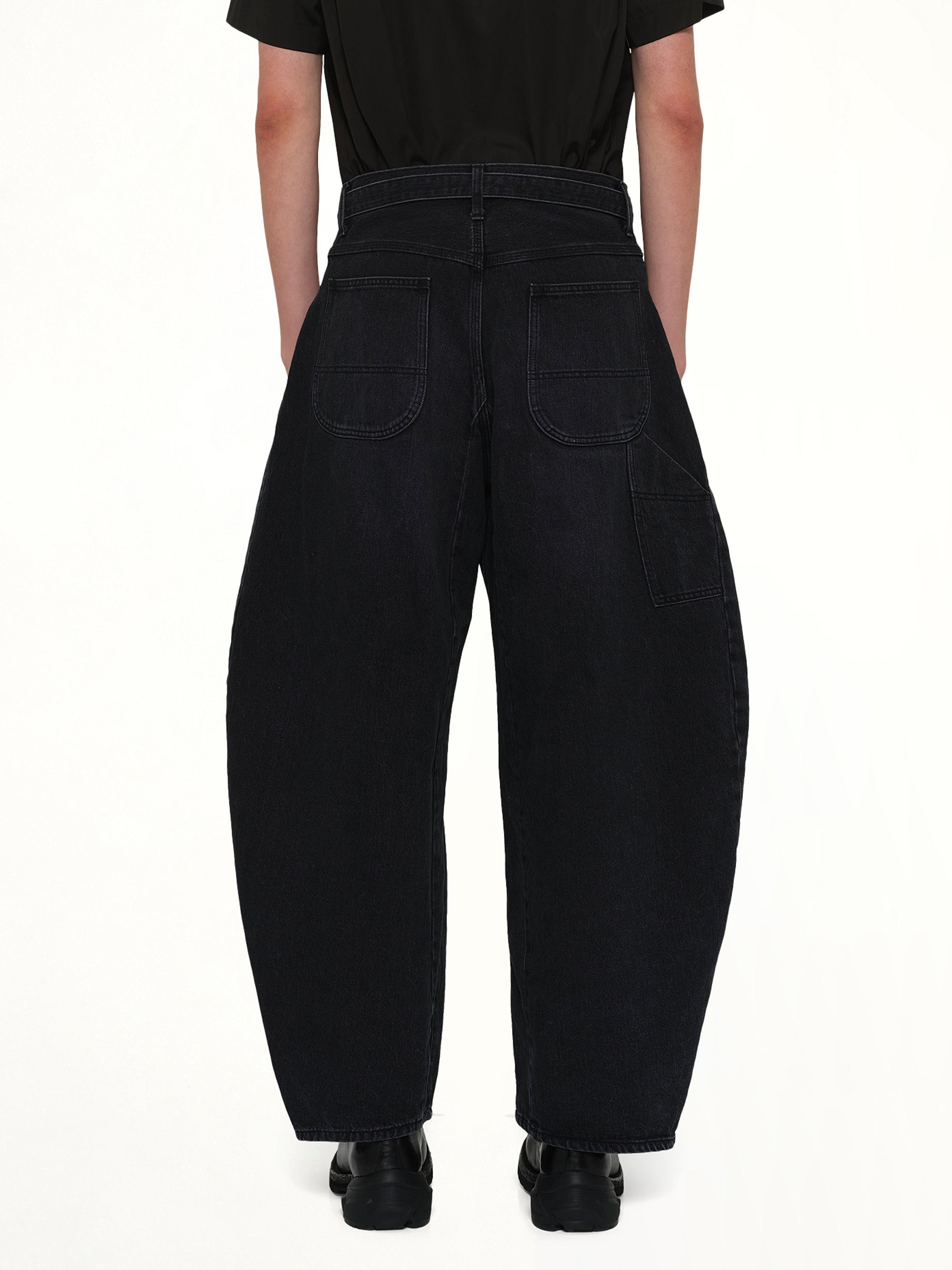 SACAI Denim Pants in Black Back View from MARAIS