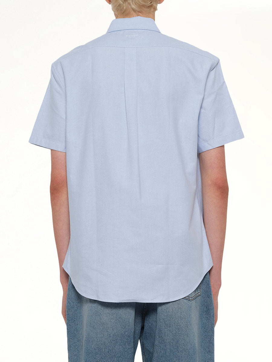 Boke Flower Crest Short Sleeve Shirt in Light Blue