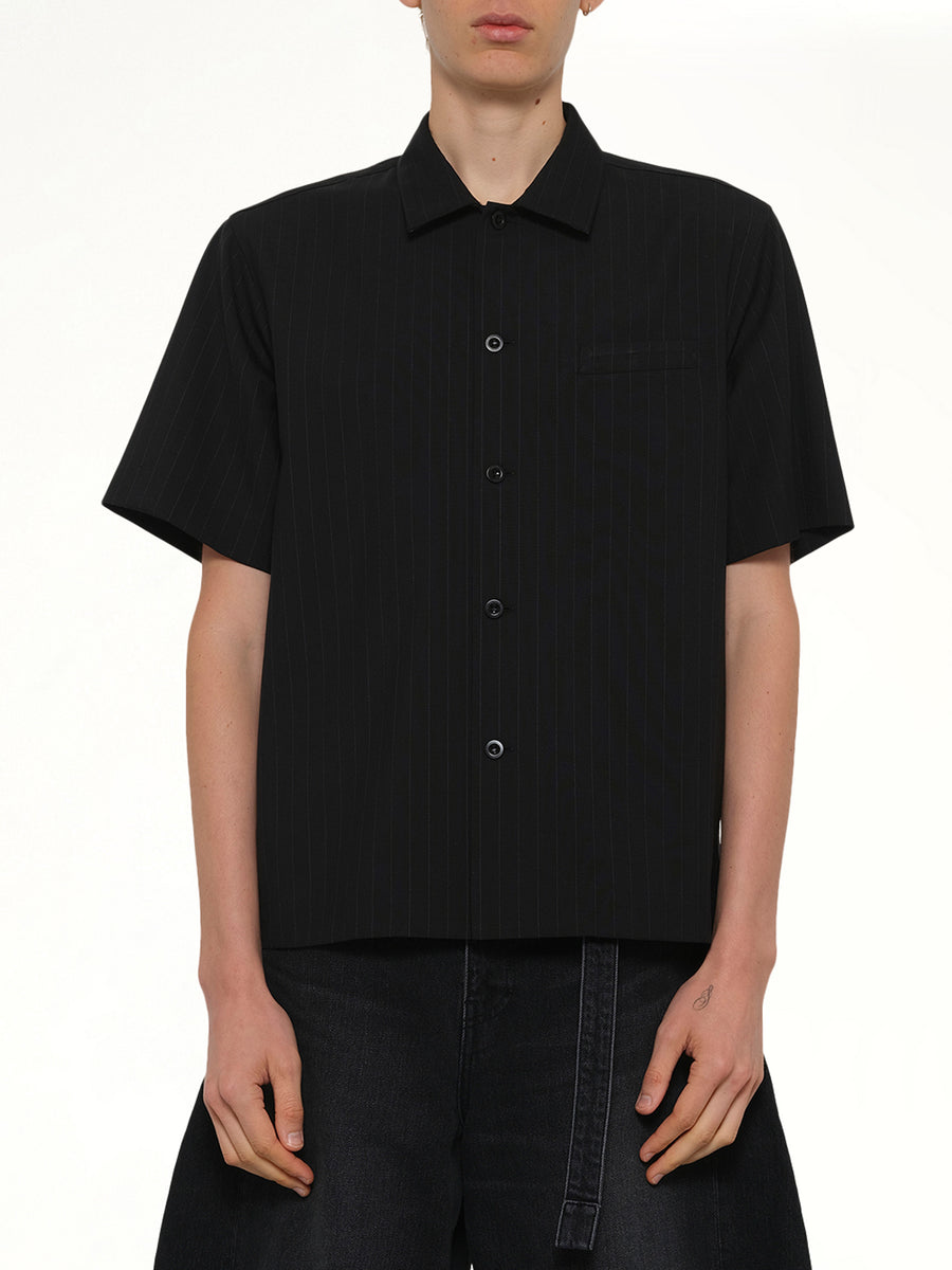 Chalk Stripe Shirt in Black BLACK / 1